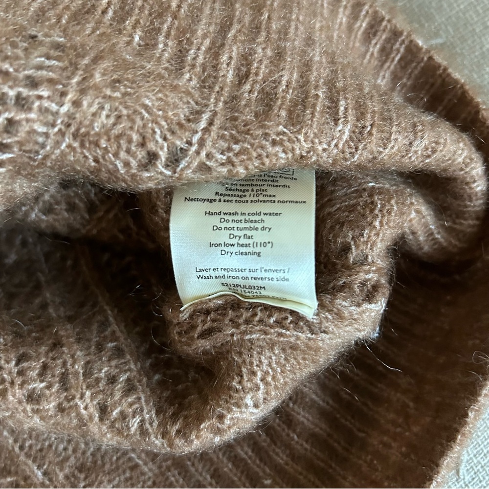 NEW Sezane Scarlett Jumper Tan Camel Sweater French Wool Mohair - Picture 10 of 11